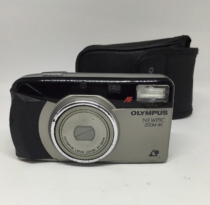 OLYMPUS NEWPIC ZOOM 90 QUARTZ DATE APS FILM CAMERA TESTED + CASE  #2881