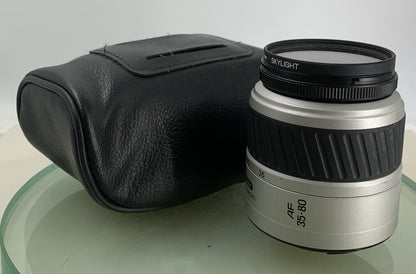 MINOLTA AF ZOOM LENS 35-80MM 1:4 (22) - 5.6 SILVER WITH BAG TESTED - 7280