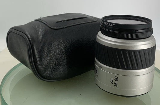 MINOLTA AF ZOOM LENS 35-80MM 1:4 (22) - 5.6 SILVER WITH BAG TESTED - 7280