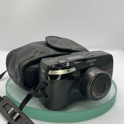 Olympus Superzoom 120 35mm Film Camera Quartz Date in excellent condition+case530