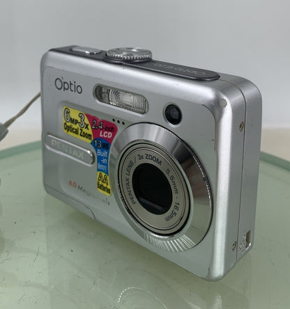 Pentax COMPACT DIGITAL CAMERA Optio E20 6.0MP Silver WITH COVER TESTED - 42
