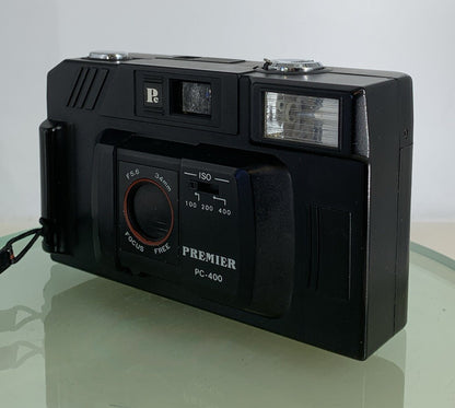 Premier PC-400 34mm f/5.6 Point & Shoot Film Camera + Case + Tested - 1572