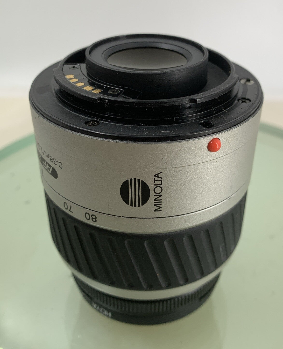 MINOLTA AF ZOOM LENS 35-80MM 1:4 (22) - 5.6 SILVER WITH BAG TESTED - 7287