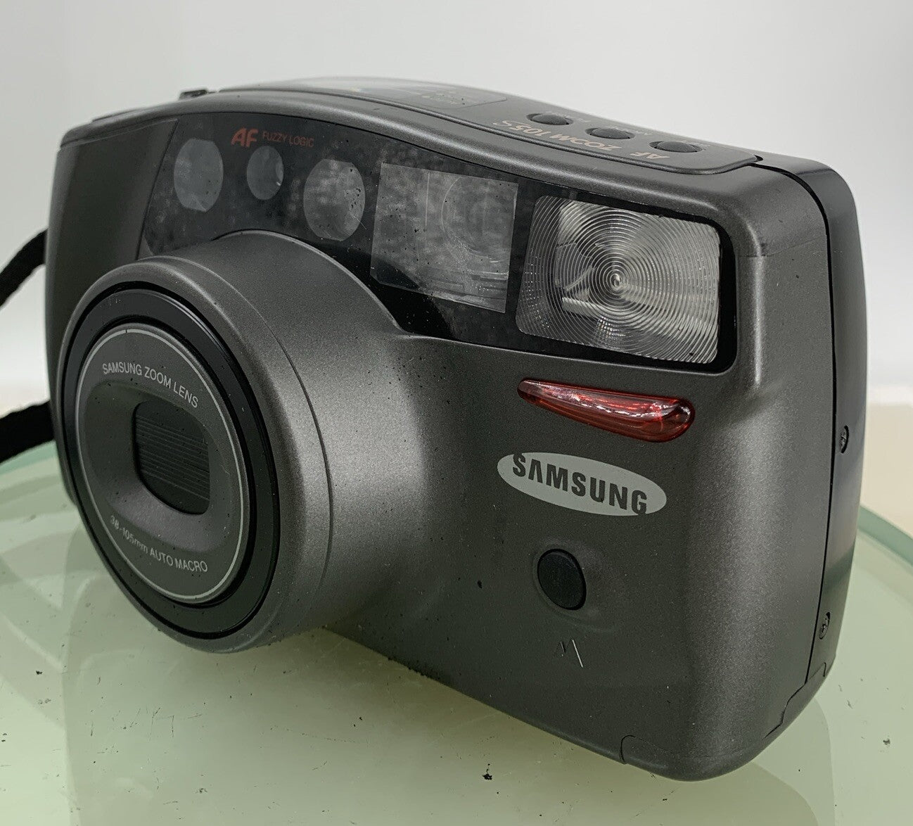 Samsung AF Zoom 105S 35mm POINT AND SHOOT FILM CAMERA SILVER+ COVER TESTED - 4472