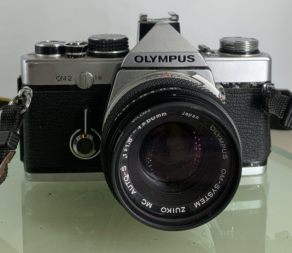 Olympus OM-2 35mm SLR camera body Olympus Zuiko 50mm 1:1.8+ Shoe, TESTED  #2411