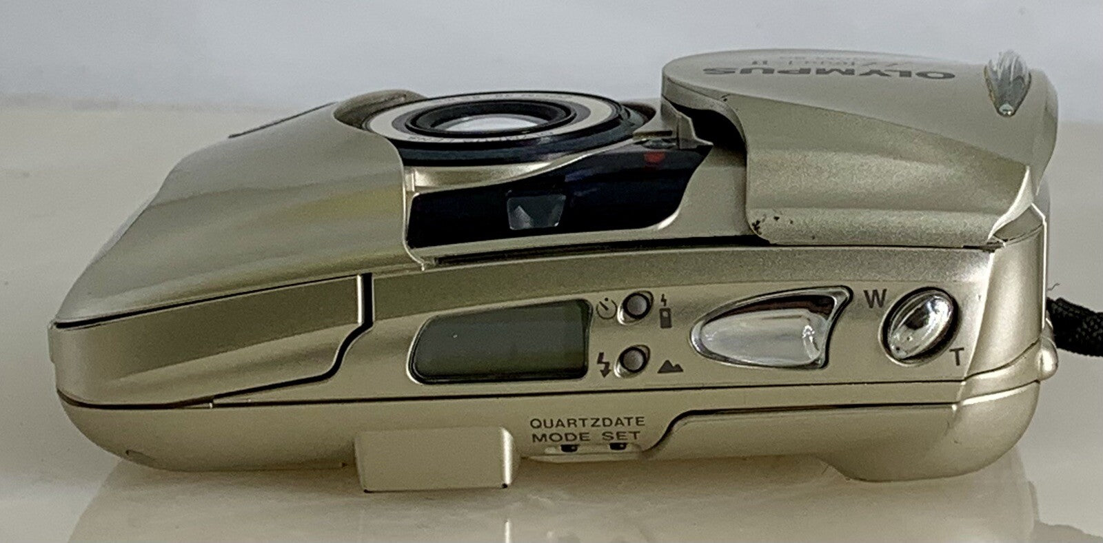 Olympus mju ii Zoom 80 35mm Ultra Compact Camera Beige All Weather  Working #836
