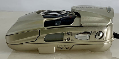 Olympus mju ii Zoom 80 35mm Ultra Compact Camera Beige All Weather  Working #836