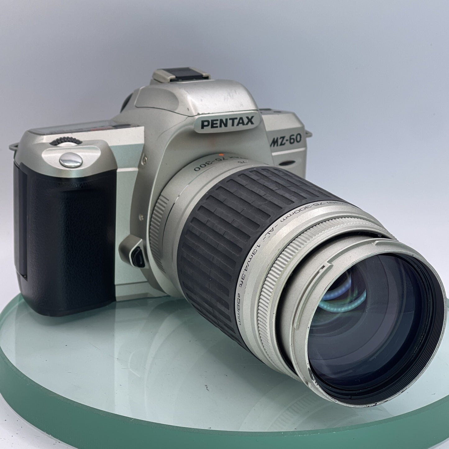 *EXC* Pentax MZ-60SLR Camera+SMC Pentax-FAJ 75-300mm f/4.5-5.8 Lens# 7400