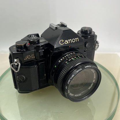 BEAUTIFUL Canon A-1 35mm SLR Camera Body+ FD 50mm f/1.8 FULLY WORKING #8740