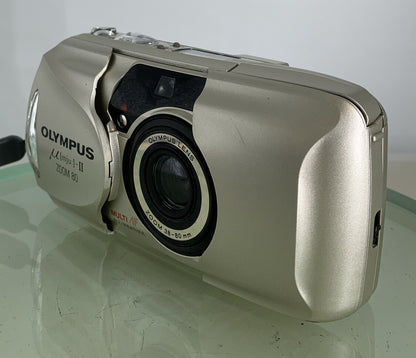 Olympus mju ii Zoom 80 35mm Ultra Compact Camera Beige All Weather  Working #352