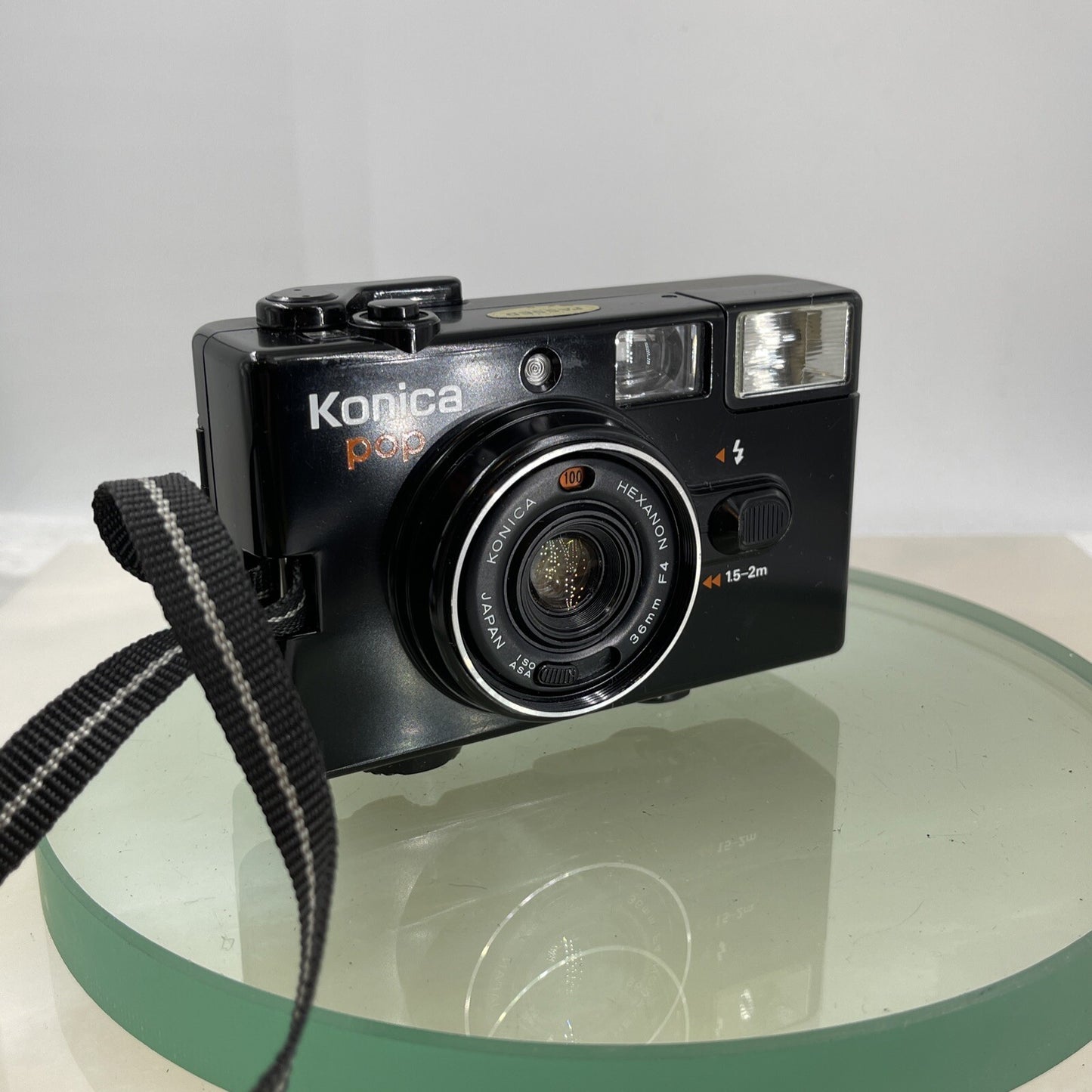 Konica Pop Compact 35mm film Camera with Case Vintage Rare Tested Working #5661