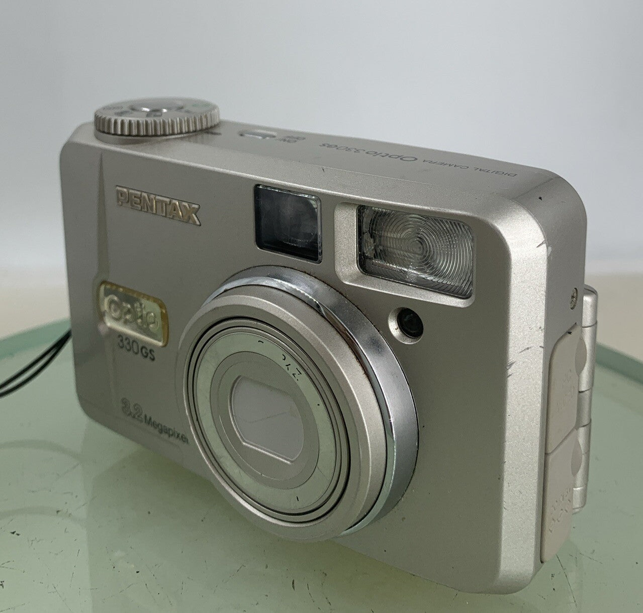 Pentax Optio 330GS Retro Digital Camera 3.2 MP SILVER WITH COVER TESTED - 4152