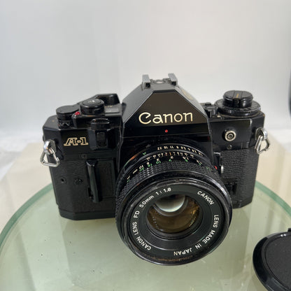 BEAUTIFUL Canon A-1 35mm SLR Camera Body+ FD 50mm f/1.8 FULLY WORKING #7447