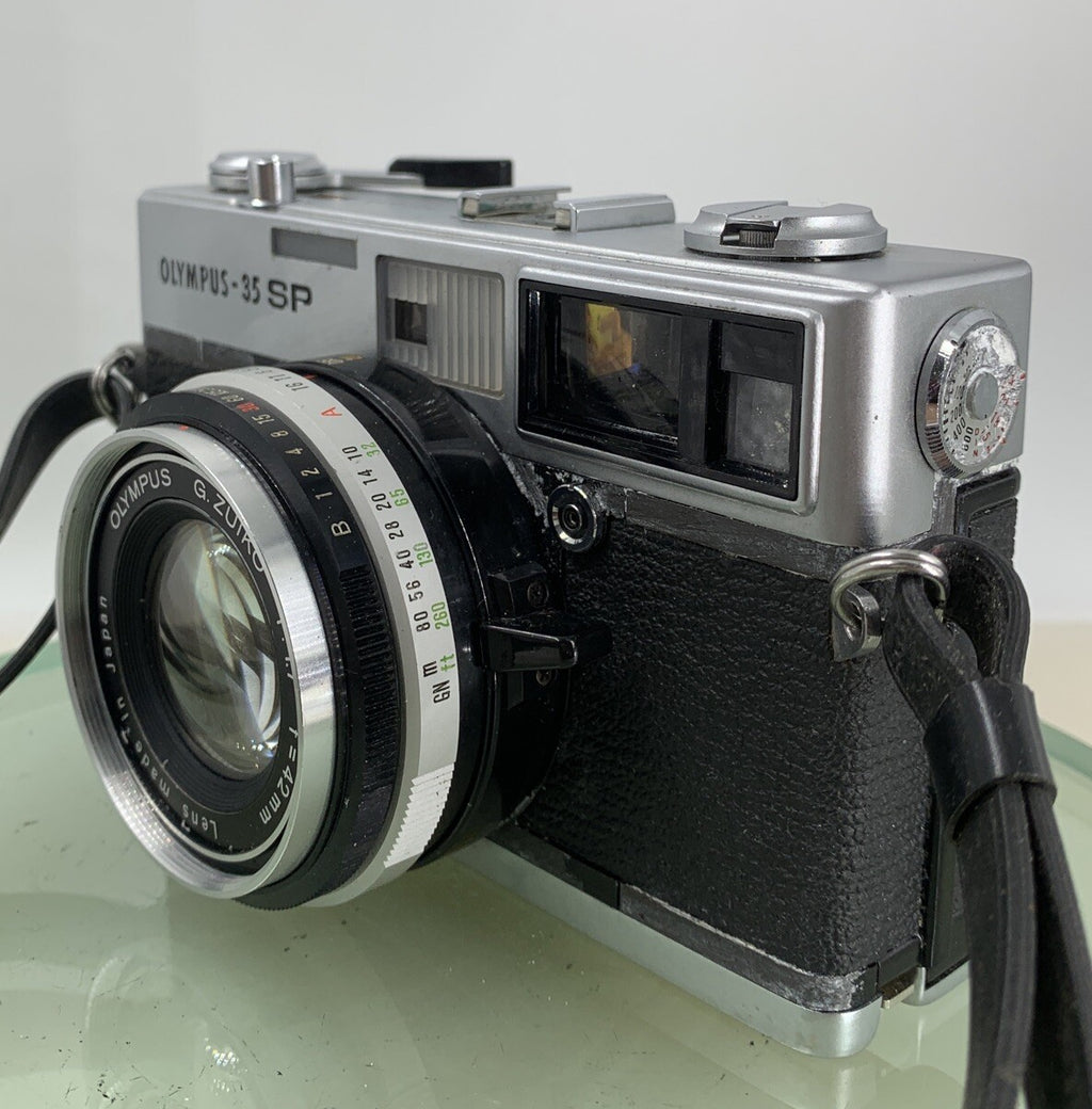 Olympus 35 SP FILM CAMERA EXCELLENT CONDITION BLACK G.ZUIKO 42MM LENS TESTED-2162