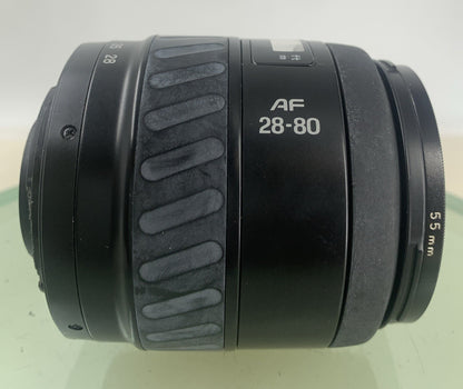 MINOLTA AF Zoom Macro 28-80mm 28 80 mm 5.6 Lens BLACK PERFECTLY TESTED - 7373