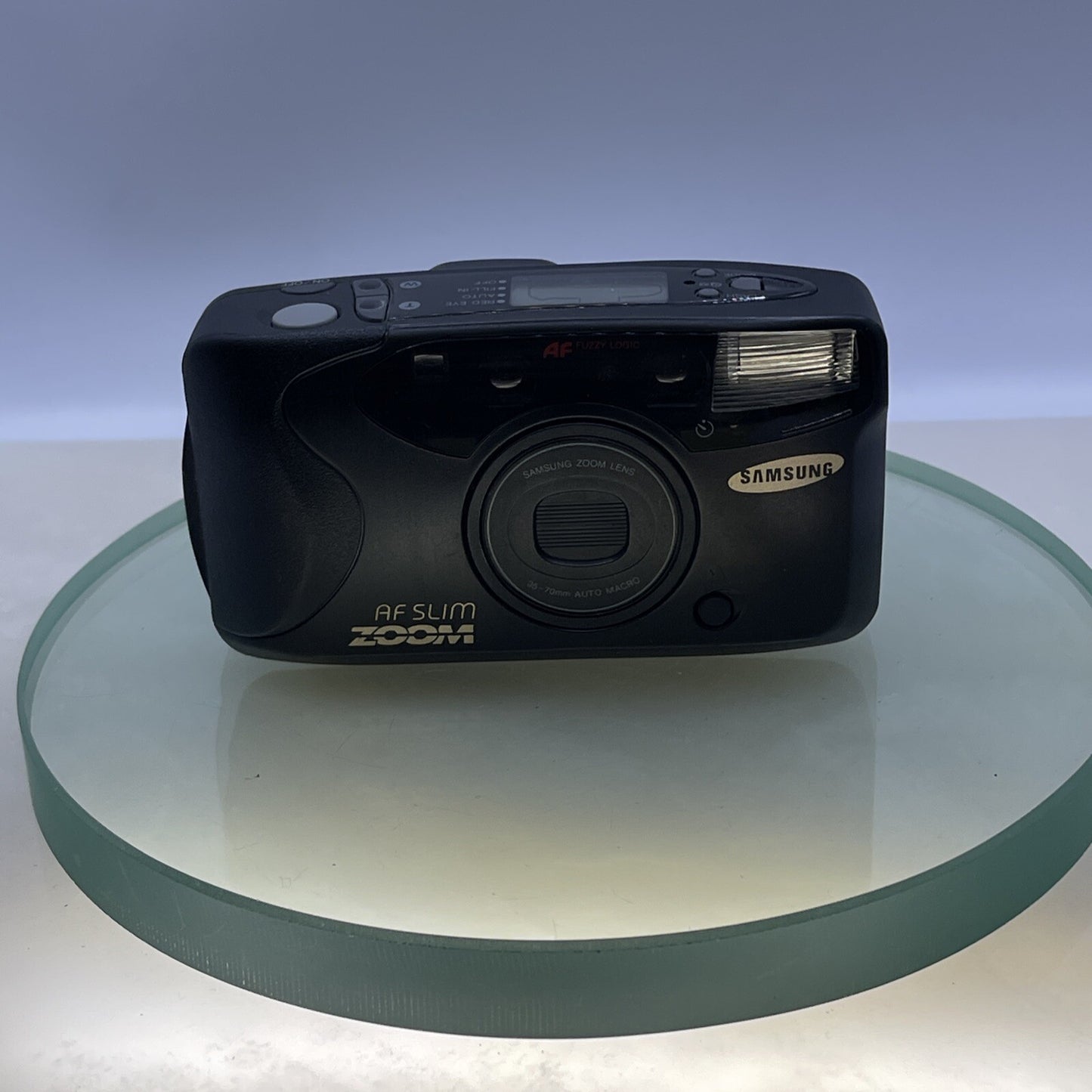 Samsung AF Slim Zoom 35mm Film Point And Shoot Camera Black Tested #2162