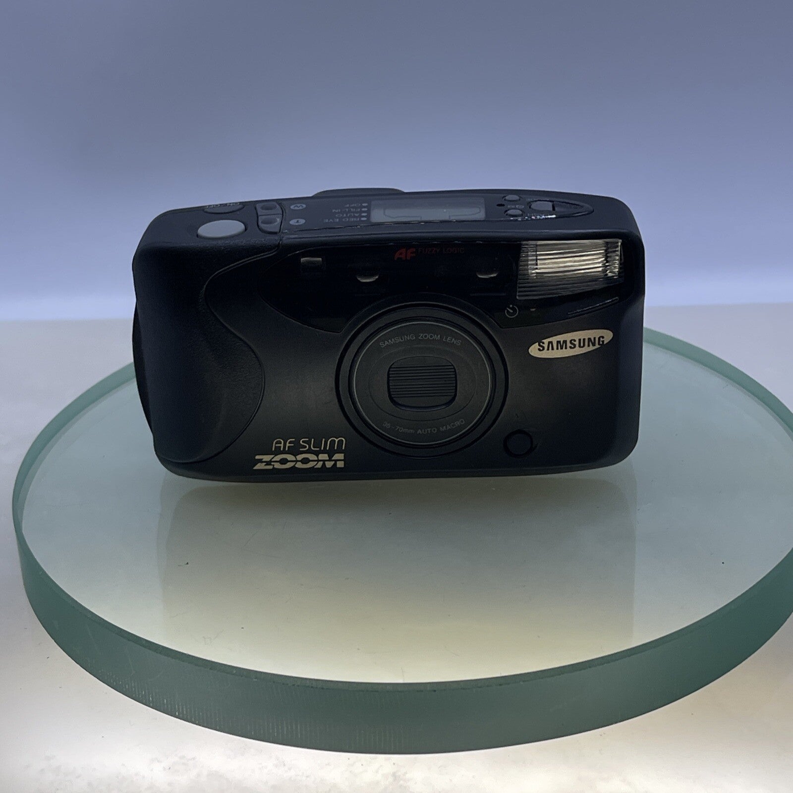 Samsung AF Slim Zoom 35mm Film Point And Shoot Camera Black Tested #2162
