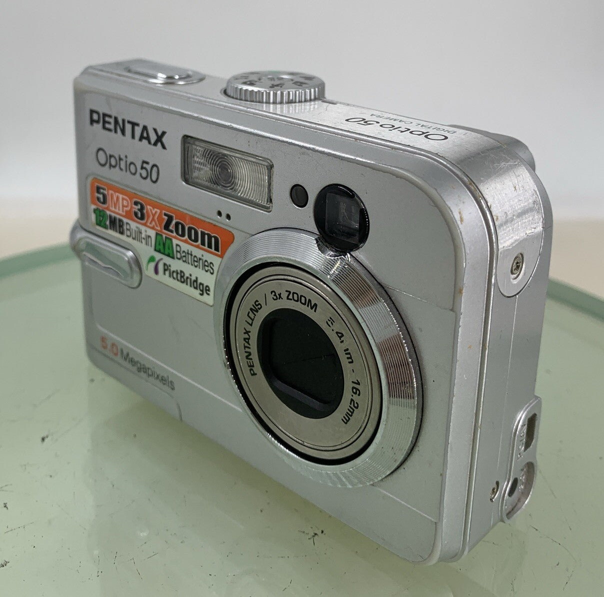 Pentax Optio 50L 5.0MP Digital Camera - Silver NO CHARGER NO CARD TESTED - 312