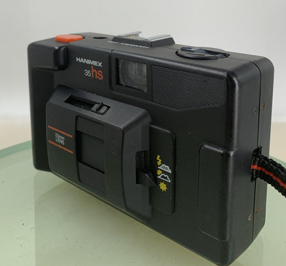 VINTAGE HANIMEX 35HS 35MM POINT AND SHOOT CAMERA BLACK FUNCTIONAL TESTED - 6552