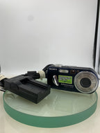 Sony Cybershot DSC-P12 5.0MP DIGITAL CAMERA BLUE + CHARGER + WIRE TESTED - 5950