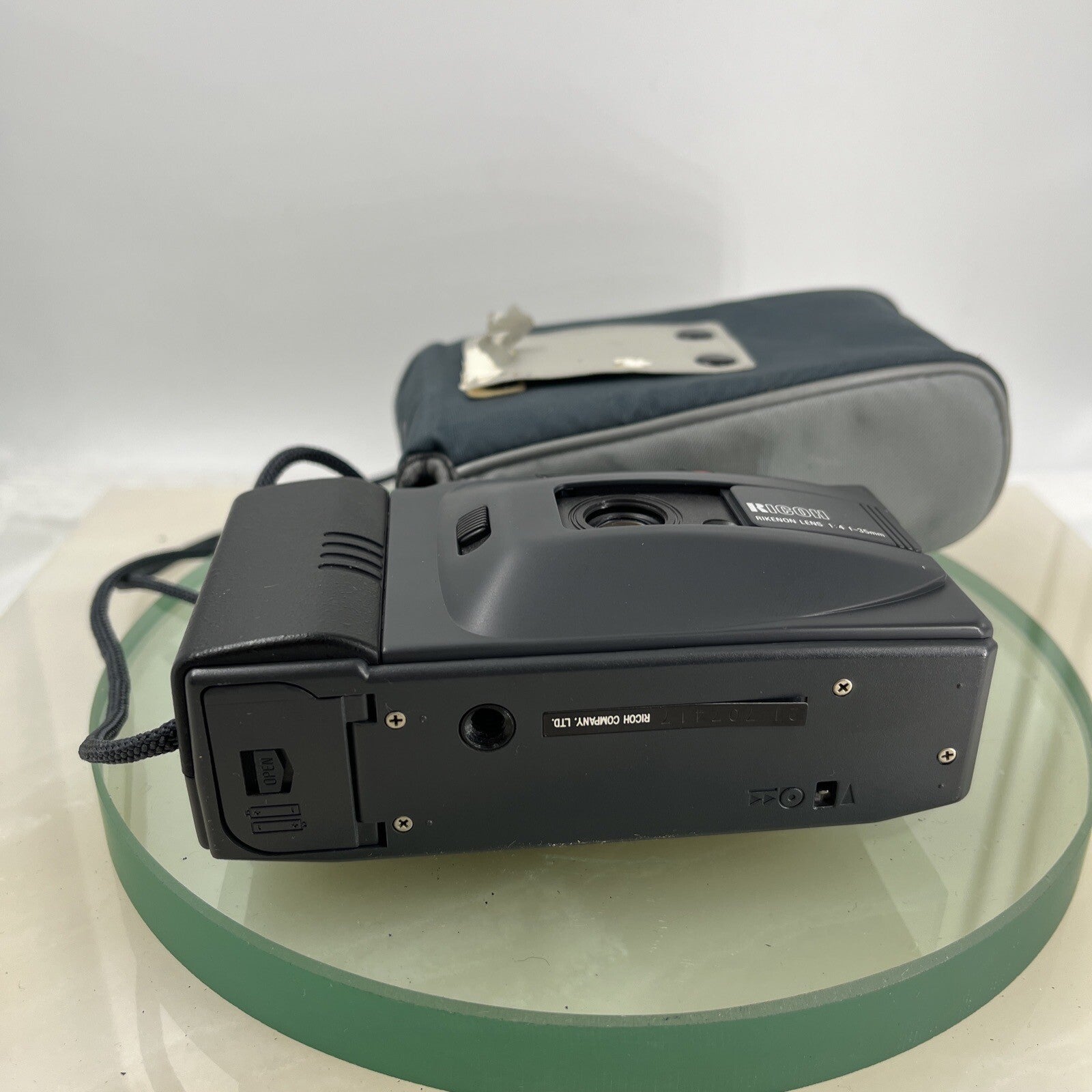 RICOH YF-20D 35MM FILM CAMERA, RIKENON 1:4 F=35mm LENS + CASE, TESTED  #4203