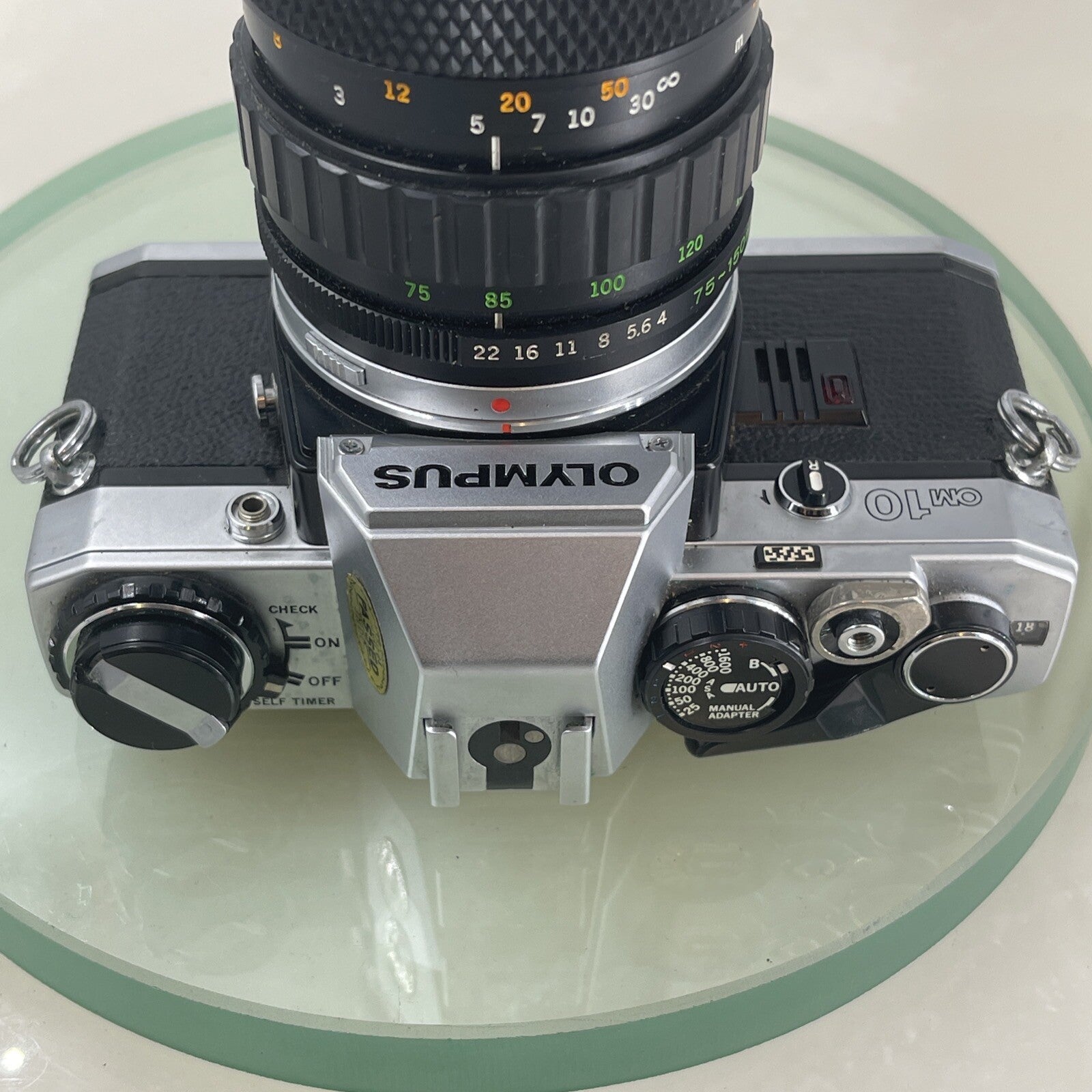 Olympus OM10 35mm SLR Film Camera +Zuiko 75-150mm f4 Silver Nose Lens TESTED#6277