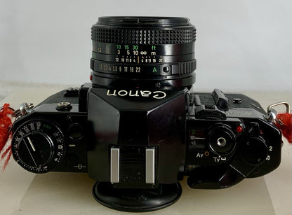 BEAUTIFUL Canon A-1 35mm SLR Camera Body+Canon FD 50mm f/1.8 FULLY WORKING #8747