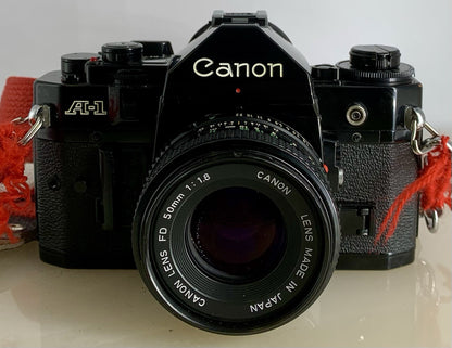 BEAUTIFUL Canon A-1 35mm SLR Camera Body+Canon FD 50mm f/1.8 FULLY WORKING #8741