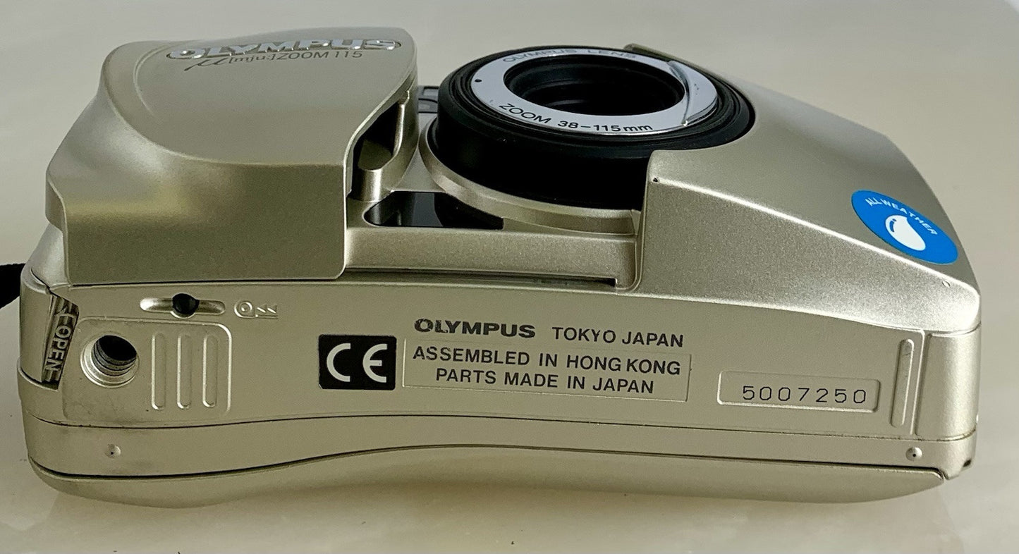 Olympus µ mju ZOOM 115 All Weather 38-115mm Zoom Compact 35mm Film Camera #8597