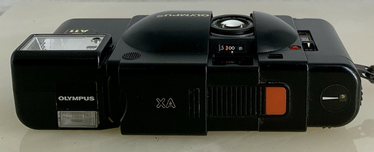 TESTEDOlympus XA 35mm Compact Rangefinder Film Camera A11 ELECTRIC FLASH+CASE6